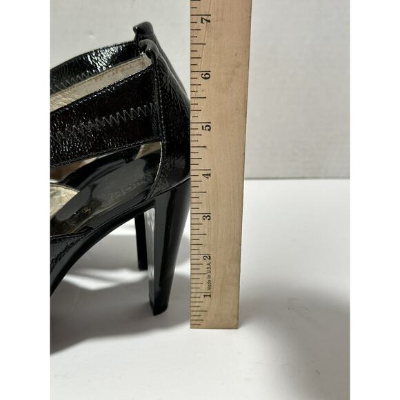 MICHAEL KORS Patent Leather Black Sz 7.5‎ M Women Gladiator Stiletto Heels - Picture 8 of 8